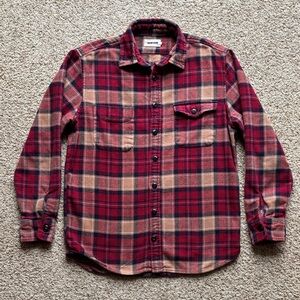 Taylor Stitch Men’s L/S Heavy Cotton Flannel Crater Shirt Red Plaid Sz 40 M